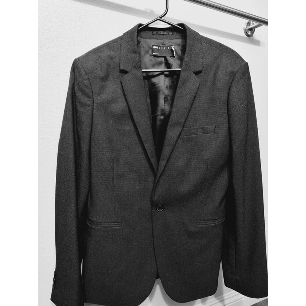 Asos mens blazer suit jacket tailored 38R regular dark gray new